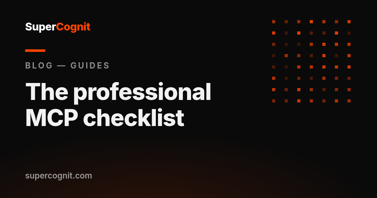 The MCP checklist: what a professional company MCP needs before you share it
