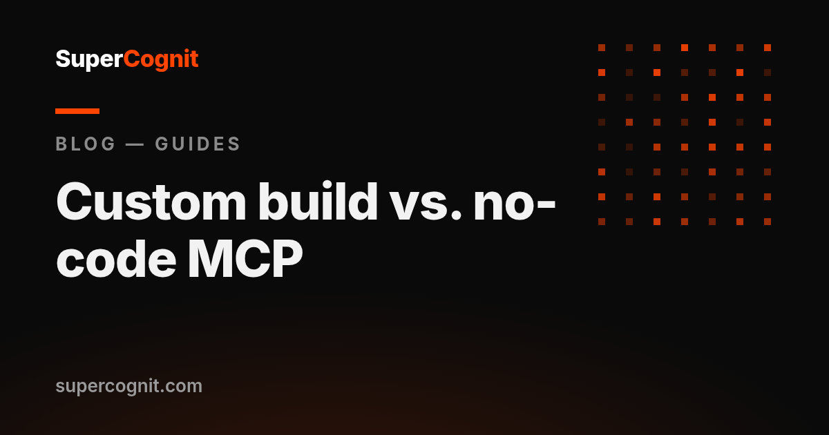 Building an MCP server: custom development vs. a no-code platform